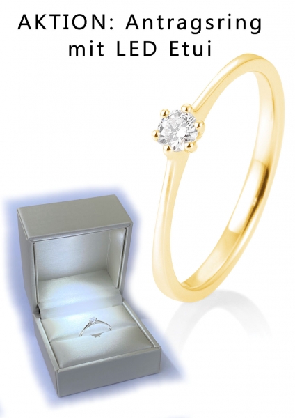 Antragsring 6er Krappenfassung Gelbgold mit 0,10 ct W/SI